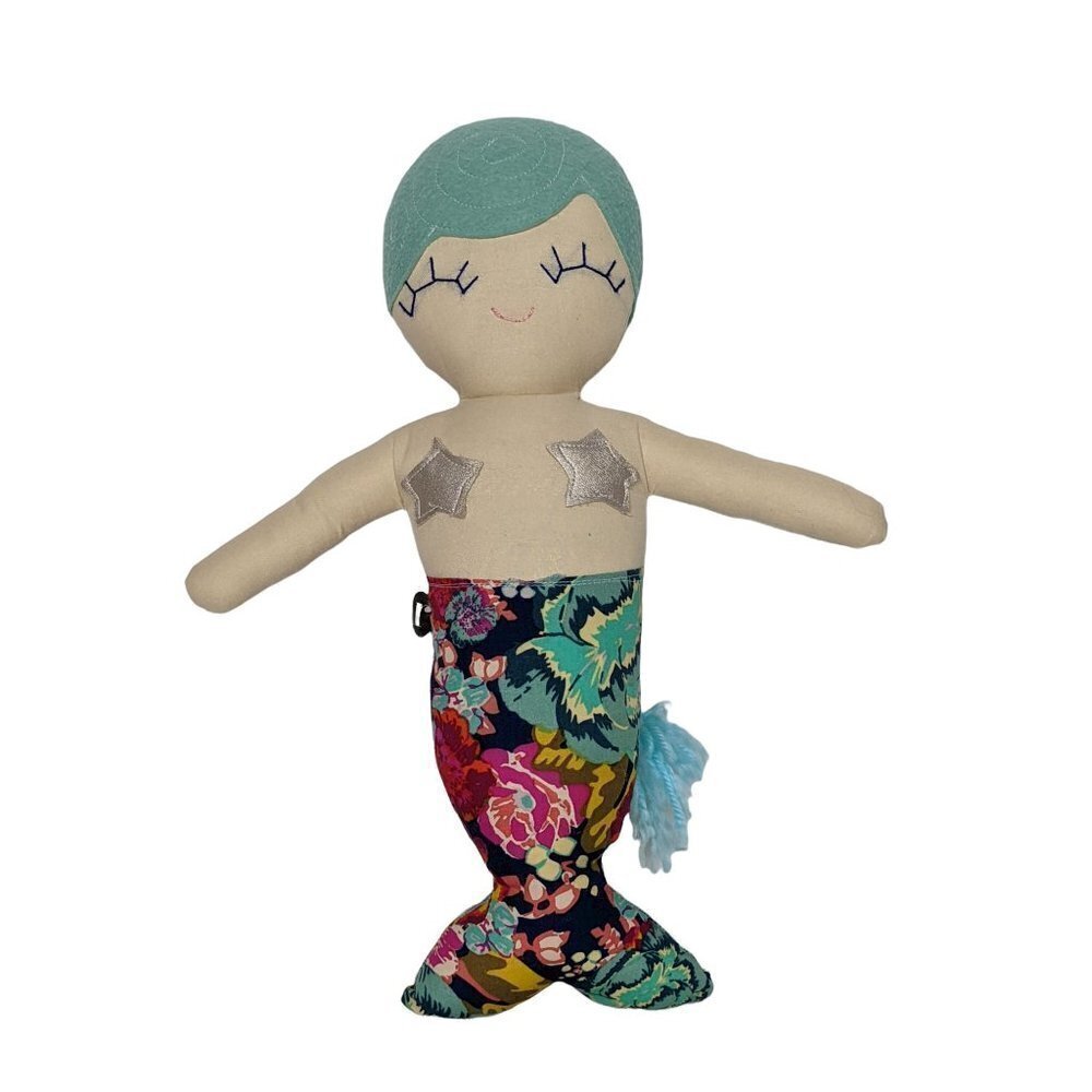 Riley Made Mermaid Plush Floral Stuffed Animal 16 Inch